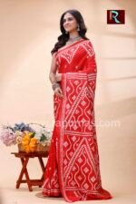 Gujrati Stitch work on Blended Silk Saree - Image 4