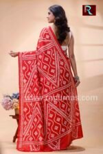 Gujrati Stitch work on Blended Silk Saree - Image 5
