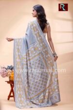 Gujrati Stitch work on Blended Silk Saree - Image 5