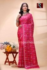 Gujrati Stitch work on Blended Silk Saree - Image 3