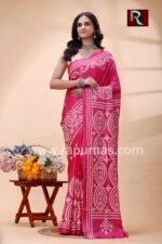 Gujrati Stitch work on Blended Silk Saree - Image 3
