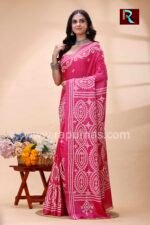 Gujrati Stitch work on Blended Silk Saree - Image 4