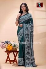 Gujrati Stitch work on Blended Silk Saree