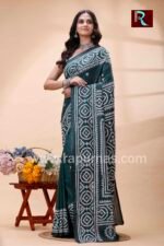 Gujrati Stitch work on Blended Silk Saree - Image 4