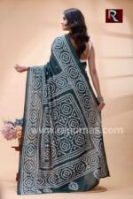 Gujrati Stitch work on Blended Silk Saree - Image 5