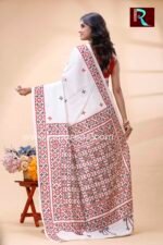Gujrati Stitch work on Blended Silk Saree - Image 3