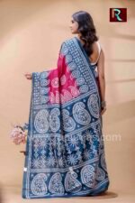 Gujrati stitch on dyed Gachhi Tussar Silk Saree - Image 4