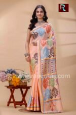 Gujrati Stitch work on Blended Silk Saree