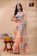 Gujrati Stitch work on Blended Silk Saree - Image 2