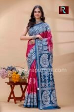 Gujrati stitch on dyed Gachhi Tussar Silk Saree