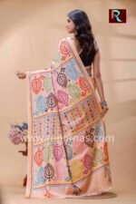 Gujrati Stitch work on Blended Silk Saree - Image 5