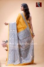 Gujrati stitch on dyed Gachhi Tussar Silk Saree - Image 4