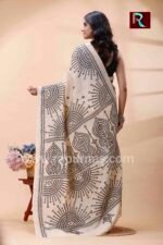 Gujrati stitch on Pure Tussar Silk Saree - Image 3