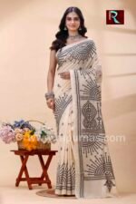 Gujrati stitch on Pure Tussar Silk Saree