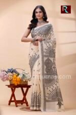 Gujrati stitch on Pure Tussar Silk Saree - Image 5