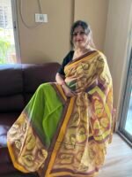 Hand painted Chanderi cotton Saree