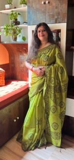 Handloom cotton Saree with Block print