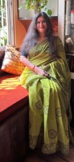 Handloom cotton Saree with Block print - Image 3