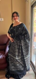 Kantha Stitch Work on Pure Khesh Saree