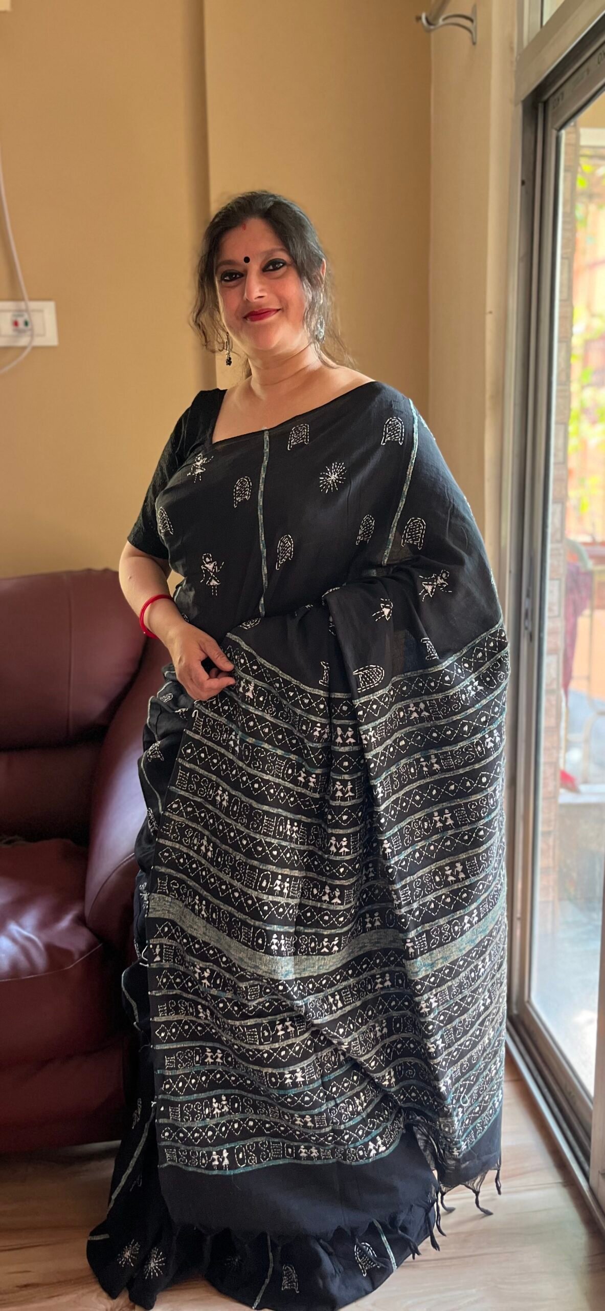 Kantha Stitch Work on Pure Khesh Saree