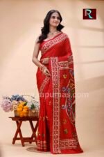 Kantha Stitch Work on Art Silk Saree - Image 2