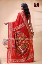 Kantha Stitch Work on Art Silk Saree - Image 4