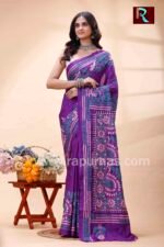 Kantha Stitch Work on Art Silk Saree - Image 4