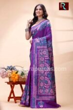 Kantha Stitch Work on Art Silk Saree - Image 5