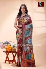 Kantha Stitch Work on Art Silk Saree