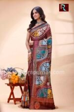 Kantha Stitch Work on Art Silk Saree - Image 4