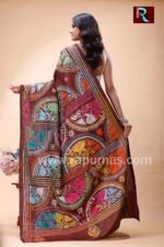 Kantha Stitch Work on Art Silk Saree - Image 5