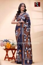 Kantha Stitch Work on Art Silk Saree - Image 3