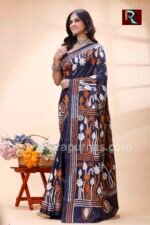 Kantha Stitch Work on Art Silk Saree - Image 4