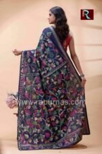 Kantha Stitch Work on Art Silk Saree - Image 5