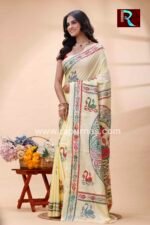 Kantha Stitch Work on Art Silk Saree - Image 3