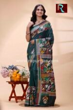 Kantha Stitch Work on Art Silk Saree - Image 2