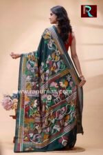 Kantha Stitch Work on Art Silk Saree - Image 4