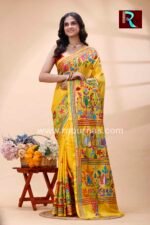 Kantha Stitch Work on Art Silk Saree - Image 2
