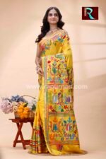Kantha Stitch Work on Art Silk Saree - Image 3