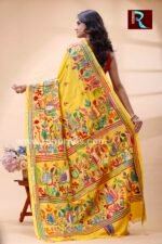 Kantha Stitch Work on Art Silk Saree - Image 4