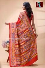Kantha Stitch Work on Art Silk Saree - Image 4