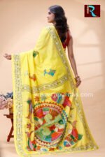 Kantha Stitch Work on Art Silk Saree - Image 4