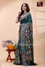 Kantha Stitch Work on Art Silk Saree - Image 2