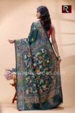 Kantha Stitch Work on Art Silk Saree - Image 3