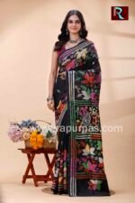 Kantha Stitch Work on Art Silk Saree