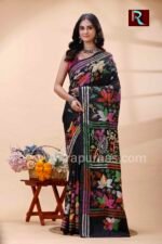 Kantha Stitch Work on Art Silk Saree - Image 4