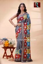Kantha Stitch Work on Art Silk Saree