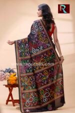 Kantha Stitch Work on Art Silk Saree - Image 3