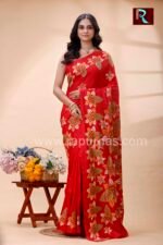Kantha Stitch Work on Bangalore Silk Saree