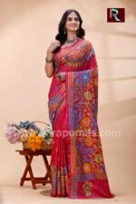 Kantha Stitch Work on Art Silk Saree - Image 2